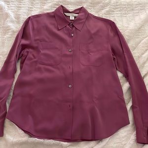 100% Silk Ladies Blouse Mauve Size 4